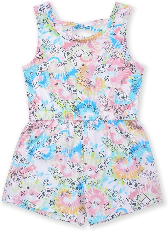 Star Wars The Mandalorian Baby Yoda Girls’ 2 Pack Romper for Toddler – Pink/Blue