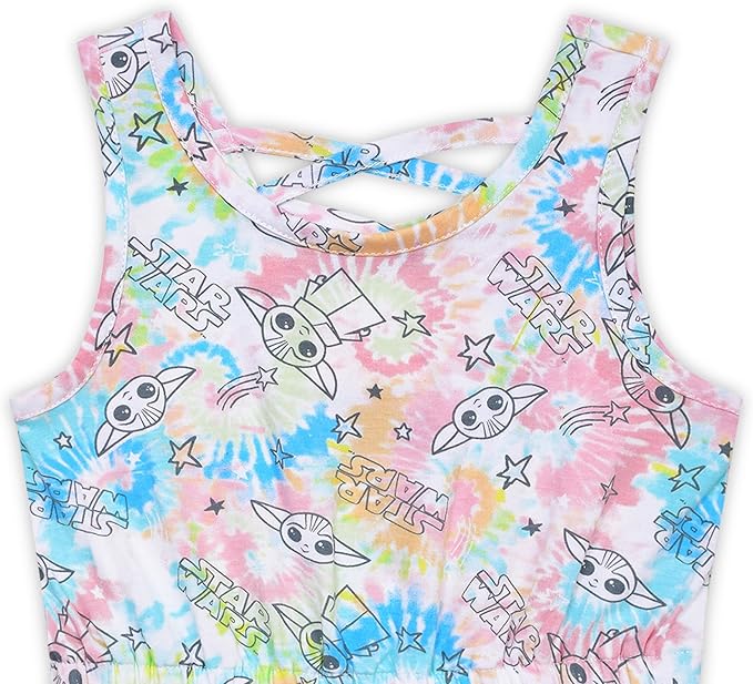 Star Wars The Mandalorian Baby Yoda Girls’ 2 Pack Romper for Toddler – Pink/Blue