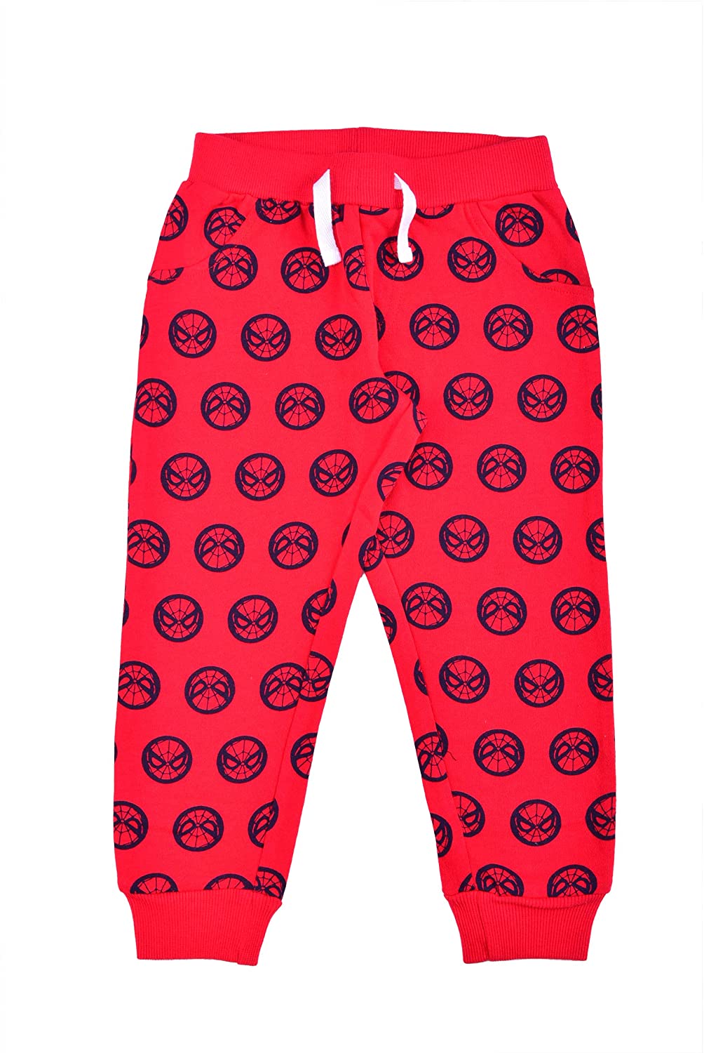 Marvel Spiderman Boys’ 2 Pack Joggers with Drawstring for Toddler and Little Kids – Red/Navy/Grey
