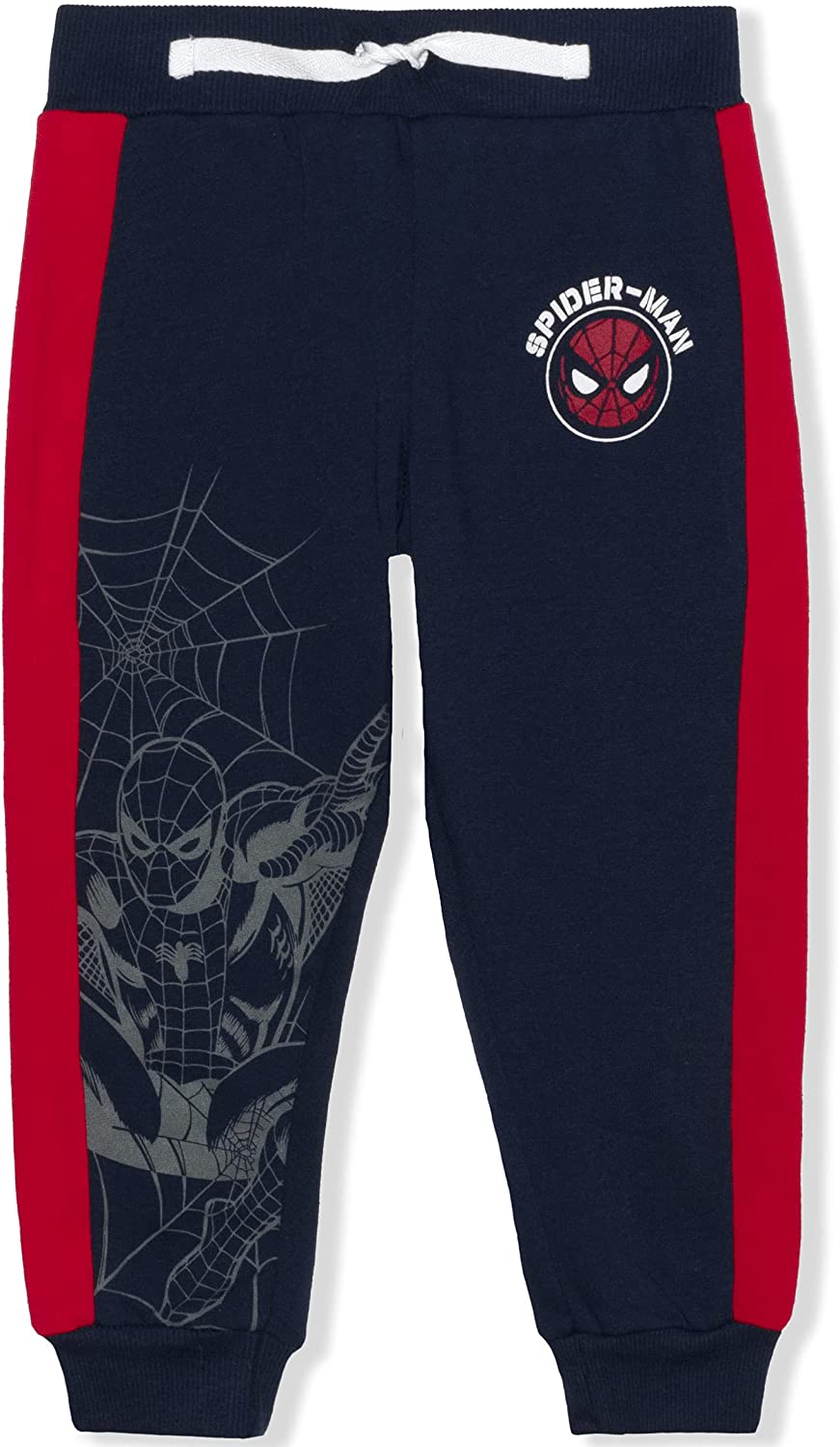 Marvel Spiderman Boys’ 2 Pack Joggers with Drawstring for Toddler and Little Kids – Red/Navy/Grey