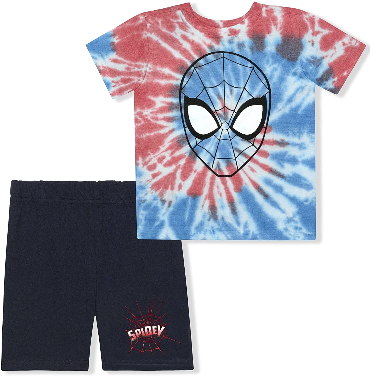 Marvel Avengers Spiderman Boys T-Shirt and Shorts Set for Toddler and Little Kids – Red/Blue/Black