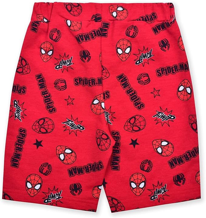 Marvel Spiderman Boys’ 2 Pack Shorts for Toddler and Little Kids – Red/Grey