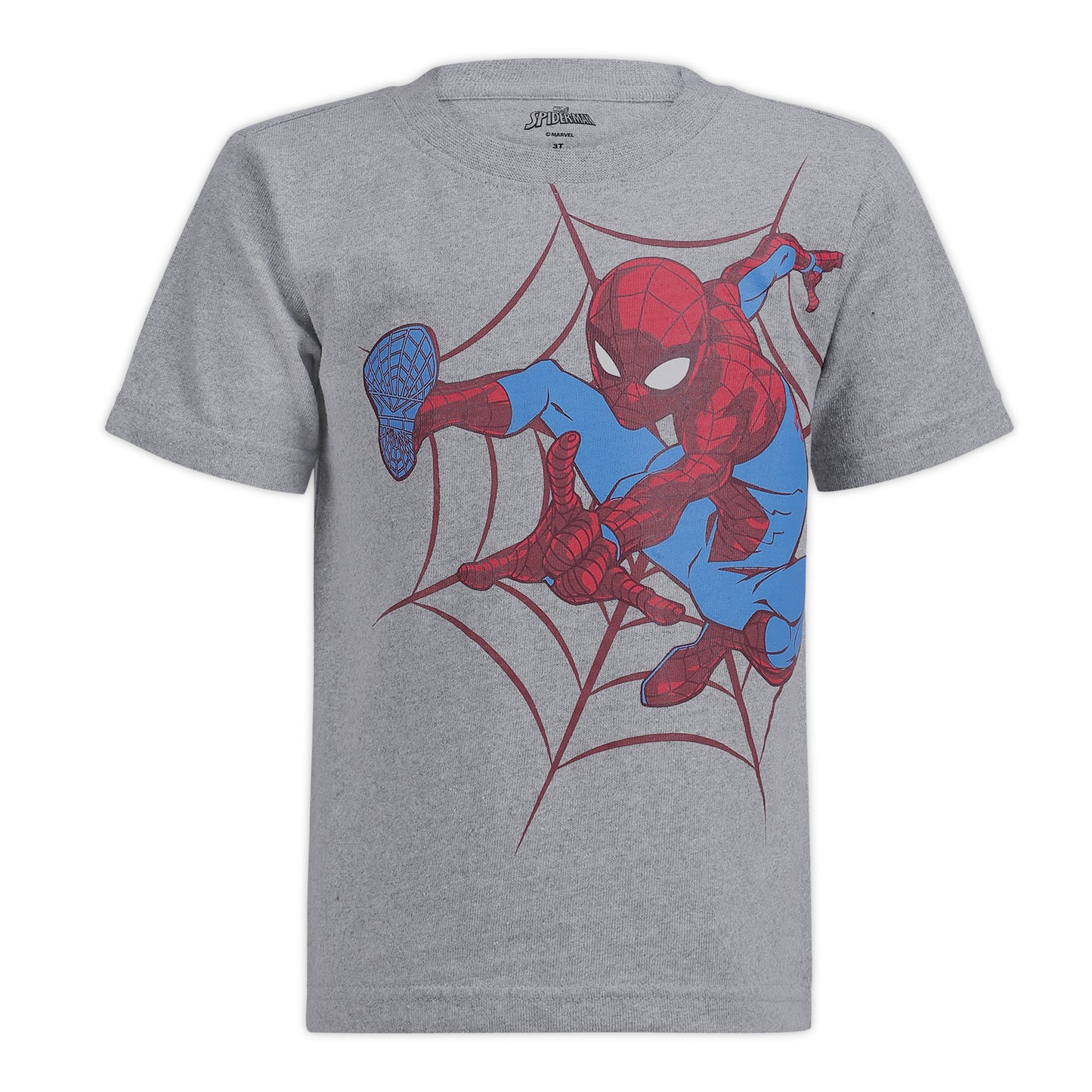 Marvel Spiderman Boys’ T-Shirt, Hooded T-Shirt and Shorts Set for Toddler and Little Kids – Red/Grey