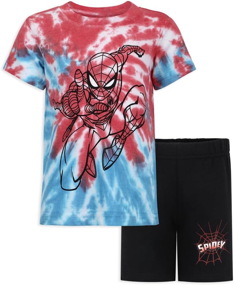 Marvel Spiderman Boys' T-Shirt and Short Set for Big Kids - Multicolor