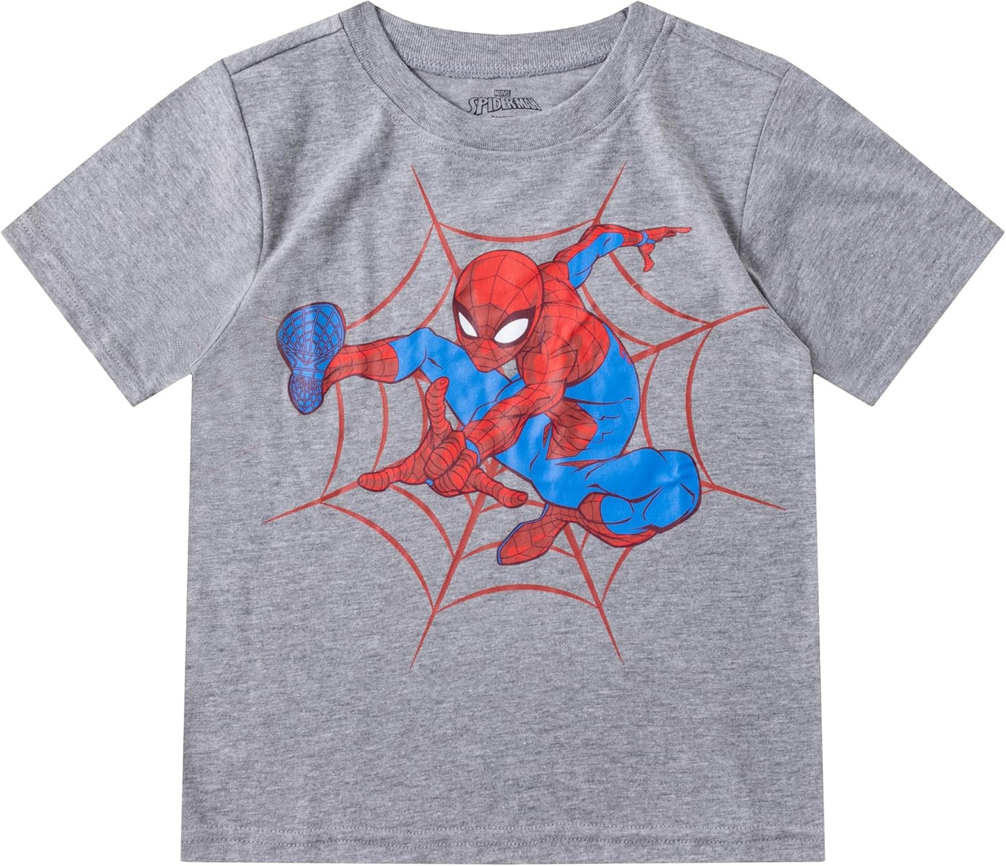 Marvel Spiderman Boys' 3 Piece Hoodie T-Shirt, T-Shirt and Short Set for Big Kids - Red