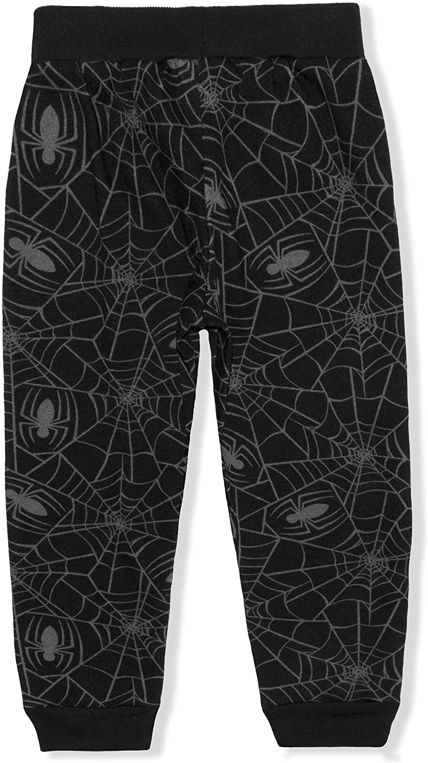 Marvel Spiderman Boys’ 2 Pack Joggers with Drawstring for Toddler and Little Kids – Grey/Black