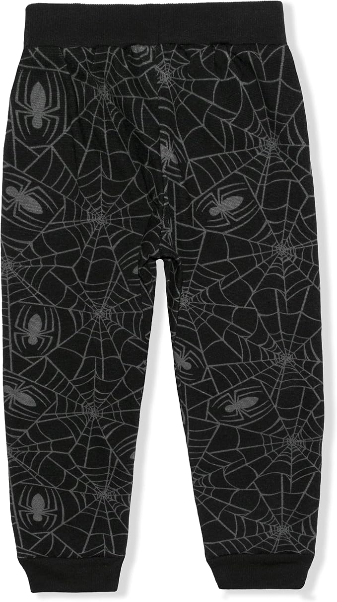 Marvel Spiderman Boys’ 2 Pack Joggers with Drawstring for Toddler and Little Kids – Grey/Black