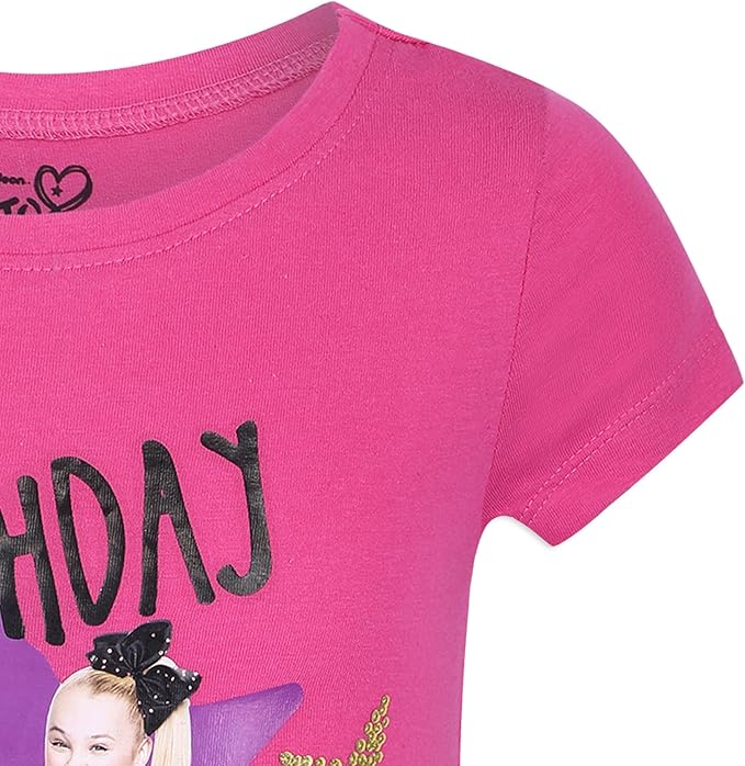 Nickelodeon JoJo Siwa Girls’ Birthday T-Shirt for Toddler and Little Kids – Pink