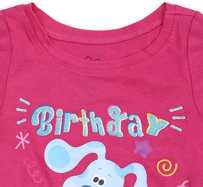 Nickelodeon Blue’s Clues & You Girls’ Birthday T-shirt for Infant and Toddler – Pink