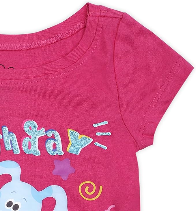 Nickelodeon Blue’s Clues & You Girls’ Birthday T-shirt for Infant and Toddler – Pink