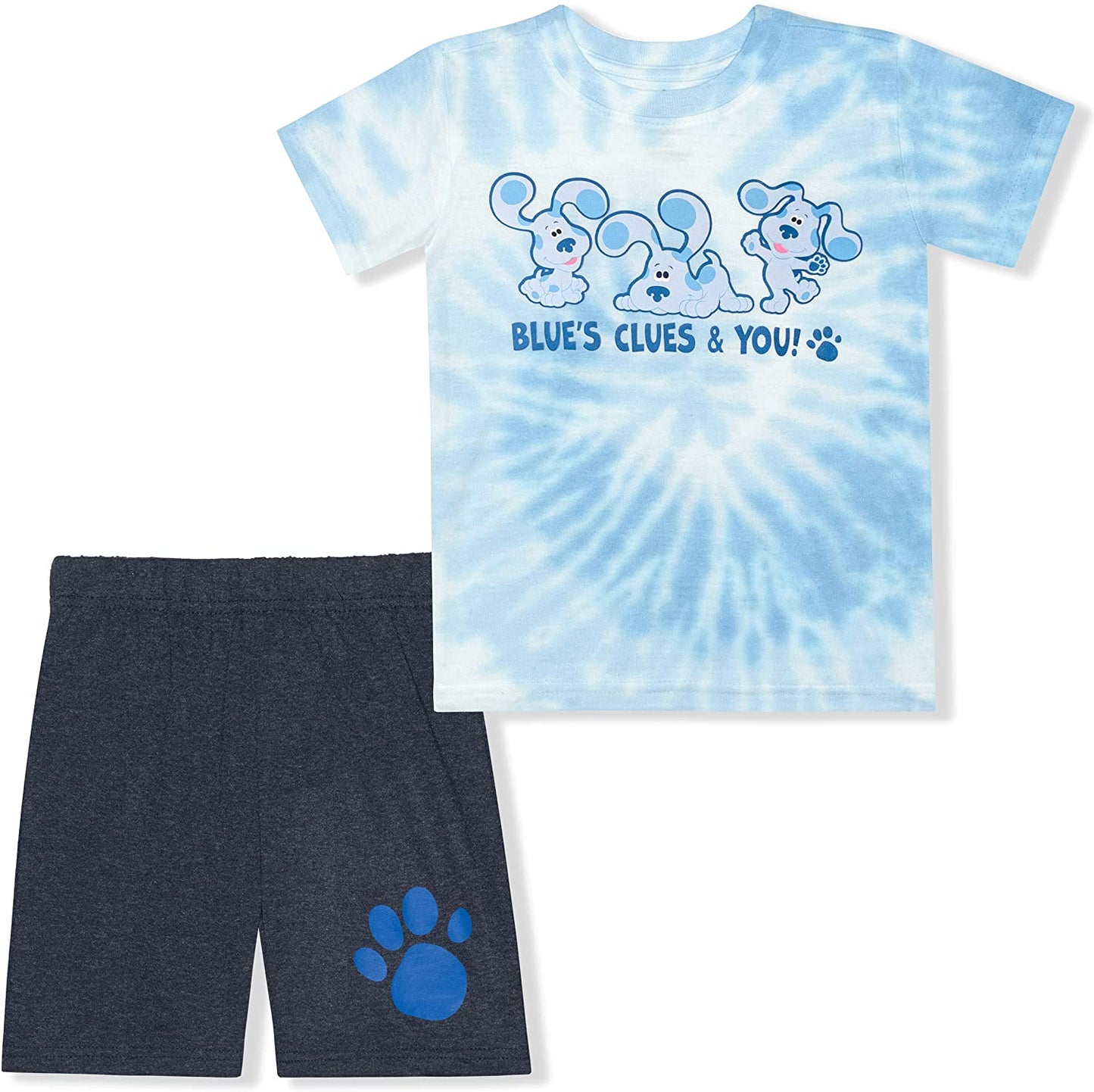 Nick Jr. Blues Clues Boys T-Shirt and Shorts Set for Toddlers – Blue/Grey