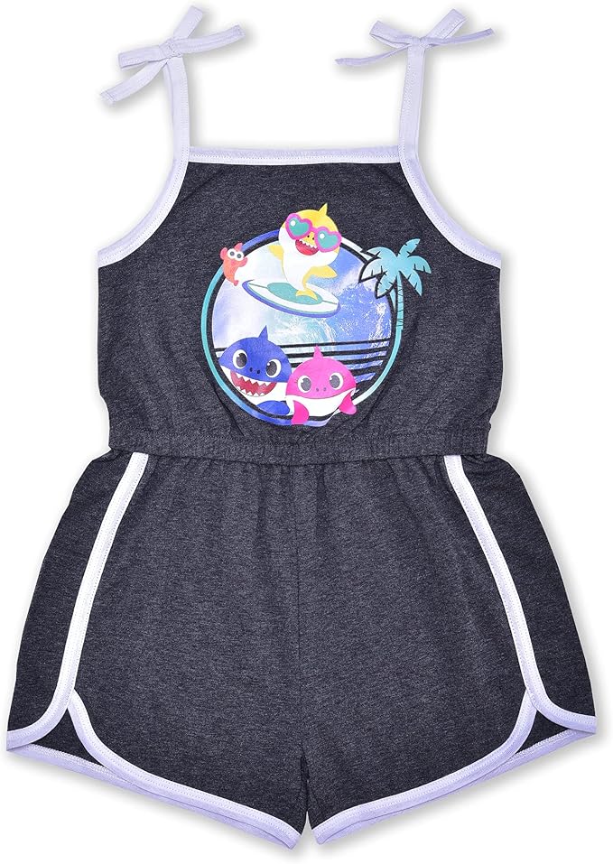 Nickelodeon Baby Shark Girls’ 2 Pack Romper for Infant and Toddler – Multicolor