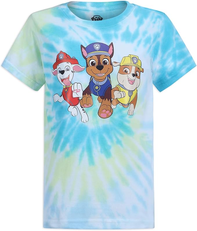 Nickelodeon Paw Patrol Boys 2 Piece Tie Dye T-Shirt and Shorts Set for Toddler and Little Kids – Blue