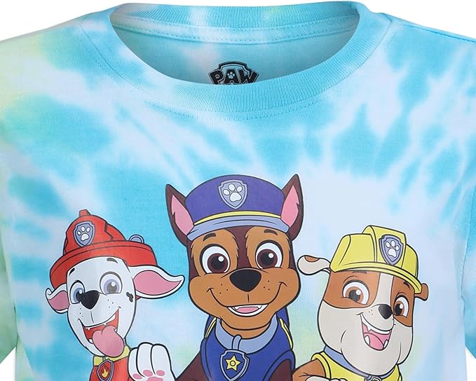 Nickelodeon Paw Patrol Boys 2 Piece Tie Dye T-Shirt and Shorts Set for Toddler and Little Kids – Blue