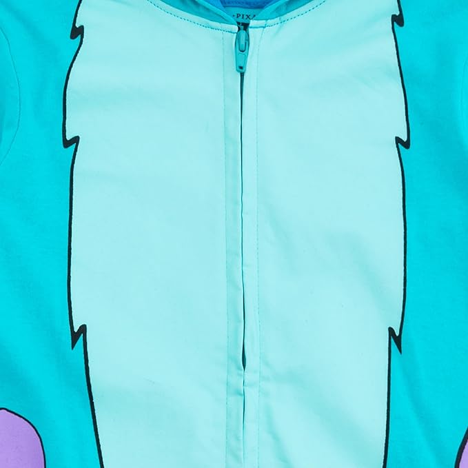 Disney Monsters Inc Boys’ Costume Zip Up Hooded Coverall for Newborn, Infant and Toddler – Blue or Green