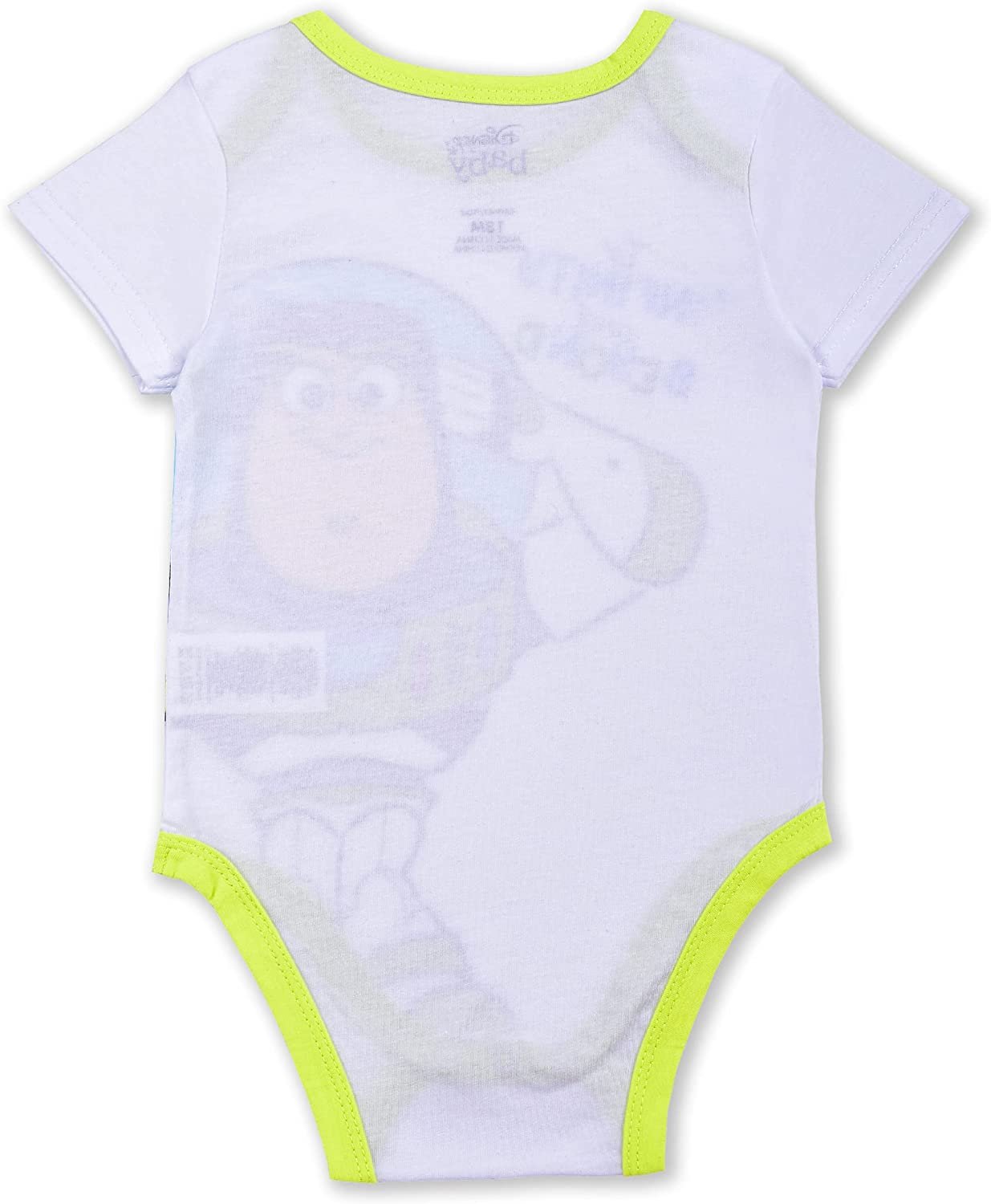 Disney Toy Story Boys Woody, Buzz Lightyear and Rex 3 Pack Bodysuit Creeper for Newborn and Infant – Yellow/Green/White