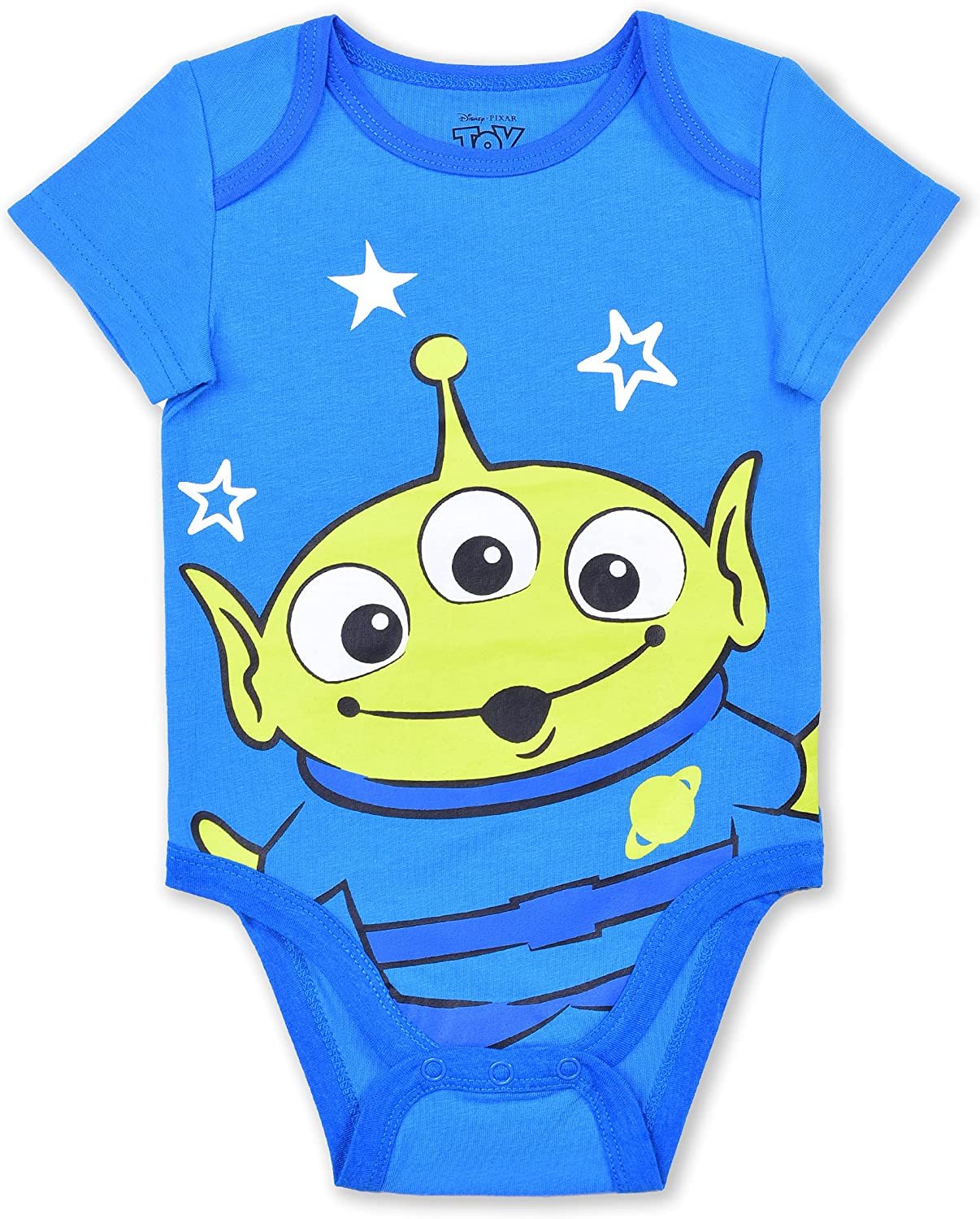 Disney Toy Story Boys 5 Pack Short Sleeve Bodysuit for Newborn and Infant – Blue/Grey/White