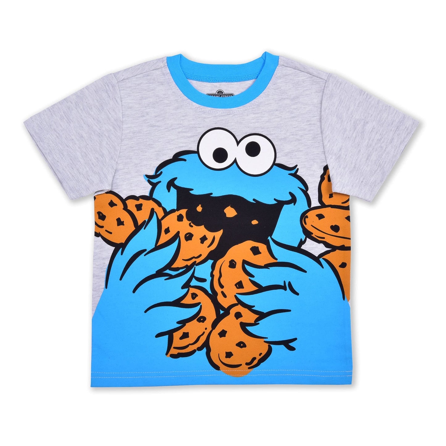 Sesame Street Elmo and Cookie Monster Boys’ T-Shirt and Jogger Pant Set for Infant and Toddler – Red/Blue/Grey