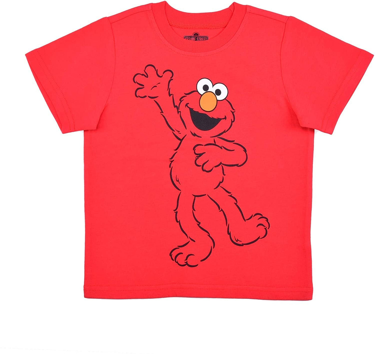 Sesame Street Boys Elmo, Oscar, Cookie Monster and Big Bird 4 Pack Short Sleeve T-Shirt for Infant – Blue/Green/Red/Yellow