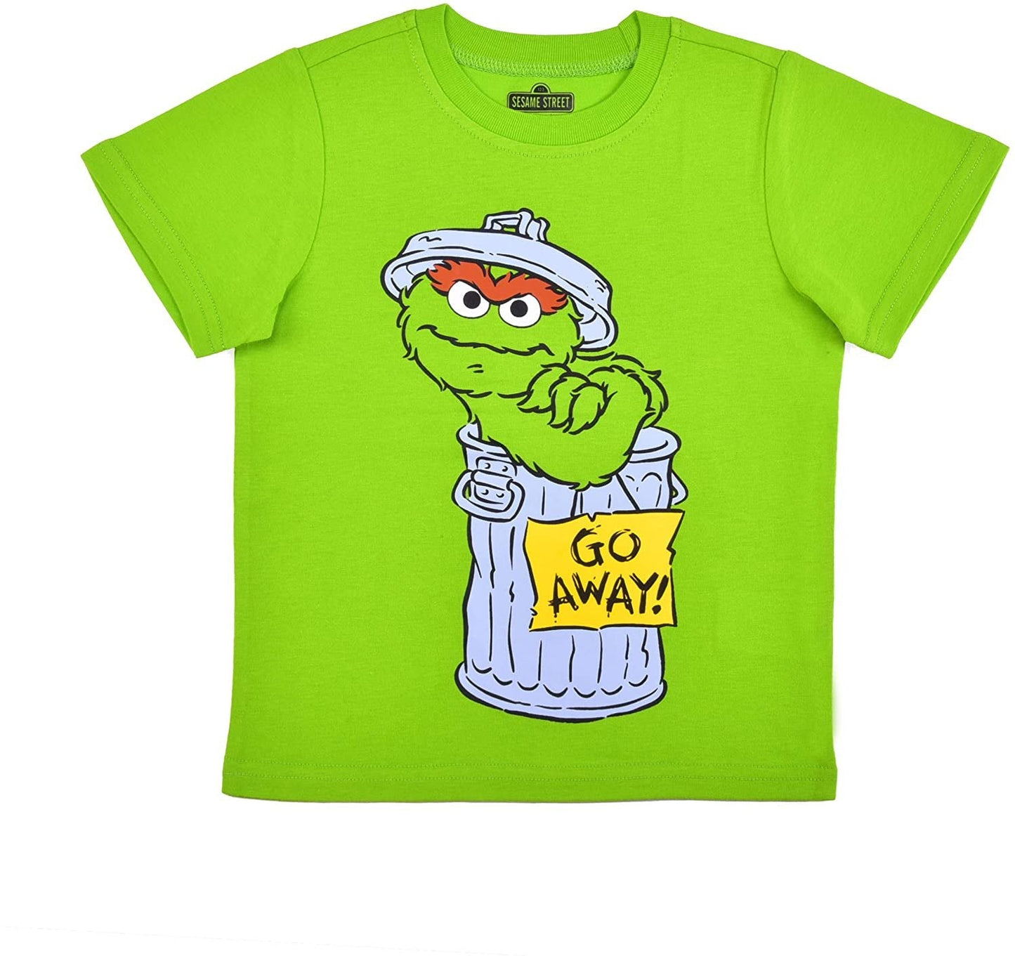 Sesame Street Boys Elmo, Oscar, Cookie Monster and Big Bird 4 Pack Short Sleeve T-Shirt for Infant – Blue/Green/Red/Yellow