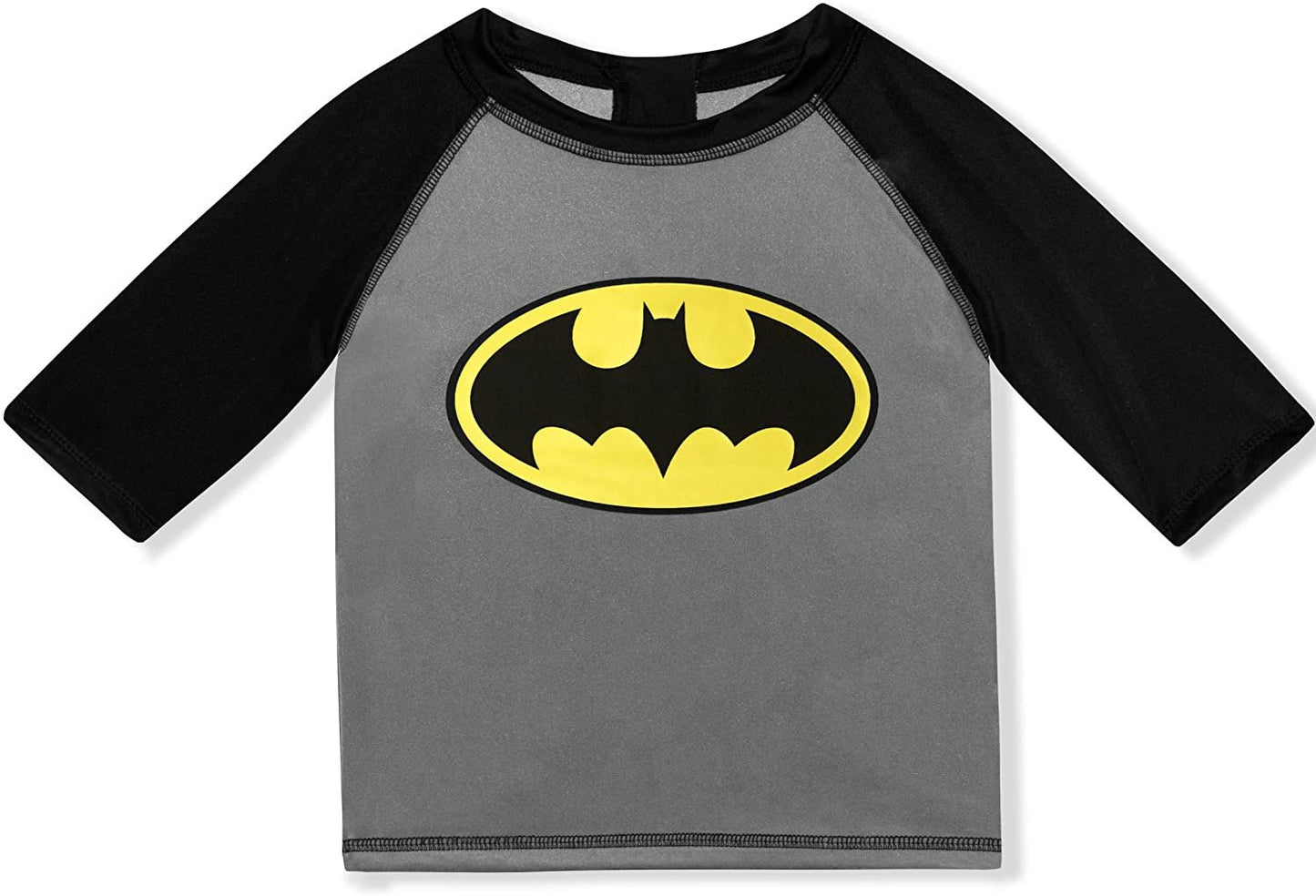 DC Comics Superman or Batman Boys Long Sleeve Tee and Shorts Set for Toddler and Little Kids – Black/Red