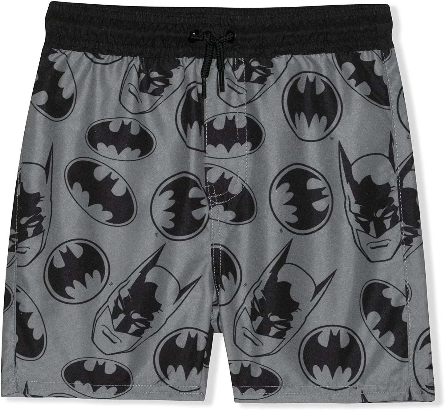 DC Comics Superman or Batman Boys Long Sleeve Tee and Shorts Set for Toddler and Little Kids – Black/Red