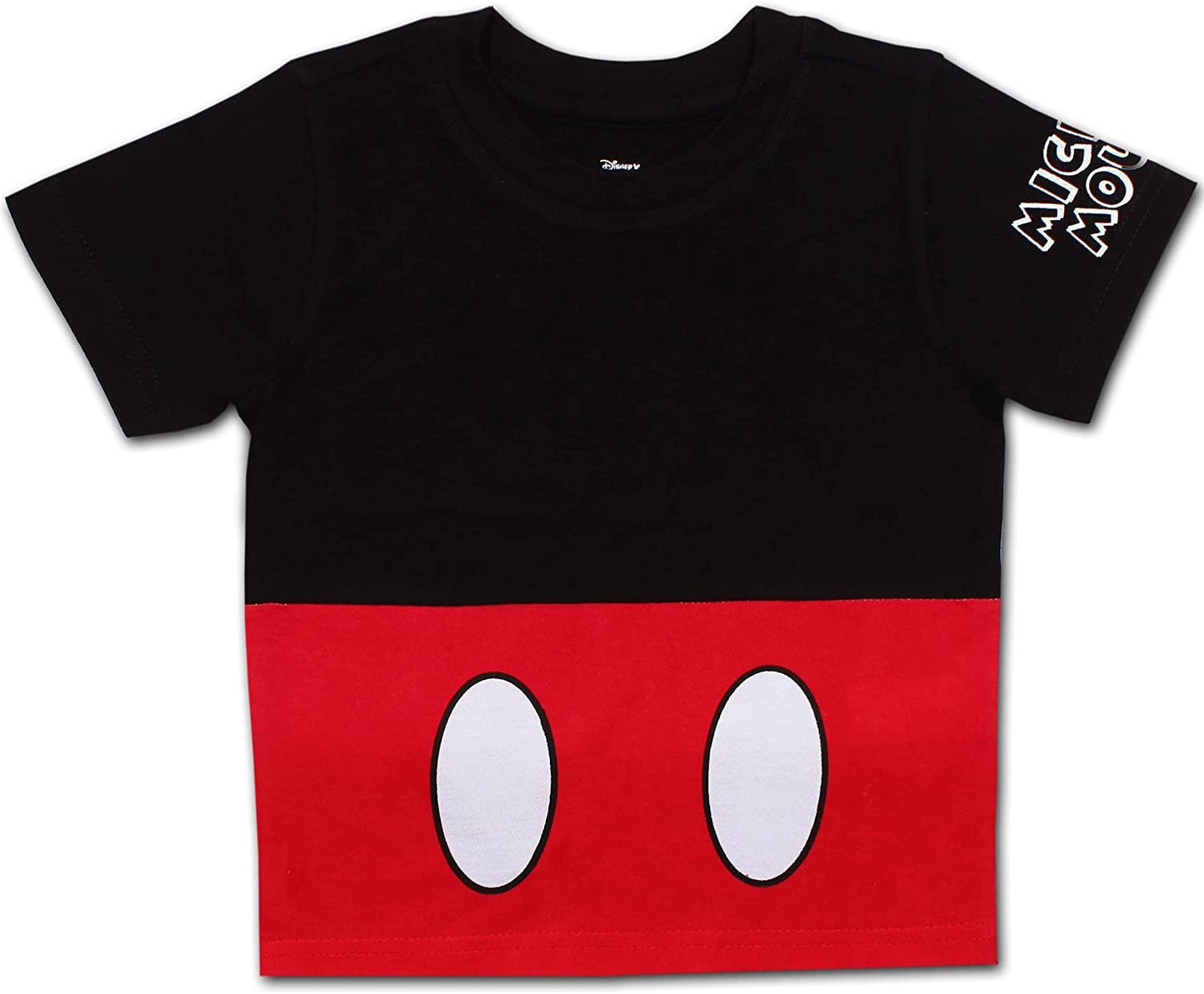 Disney Mickey Mouse & Friends Boys’ 4 Pack T-Shirt for Infant and Toddler – Blue/Orange/Yellow/Black