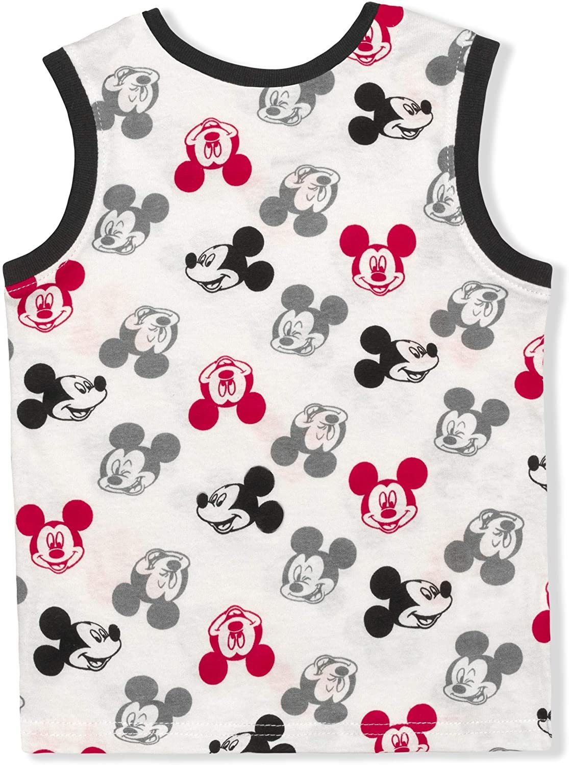 Disney Mickey Mouse Boy's 3 Piece T-Shirt, Tank Top and Shorts Set for Infant and Toddler - Red/White/Grey