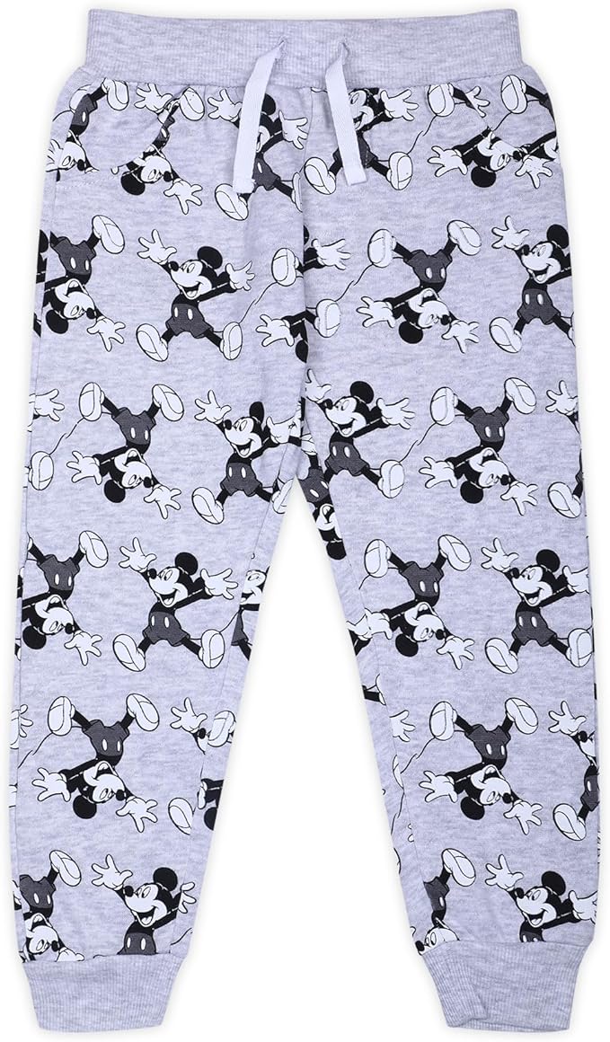 Disney Mickey Mouse Boys’ 2 Pack Jogger for Toddler and Little Kids – Red/Grey