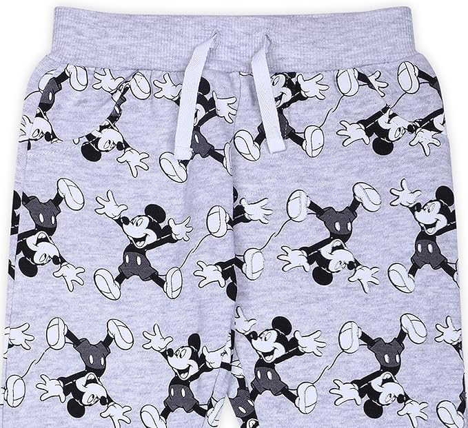 Disney Mickey Mouse Boys’ 2 Pack Jogger for Toddler and Little Kids – Red/Grey