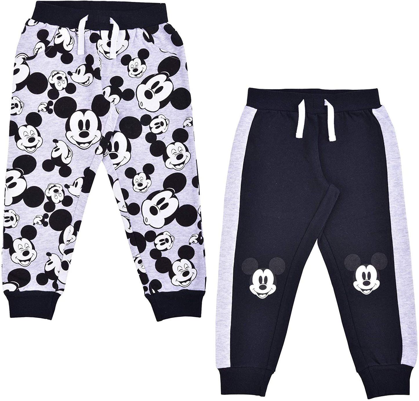 Disney Mickey Mouse Boys’ 2 Pack Jogger for Toddler and Little Kids – Red/Grey