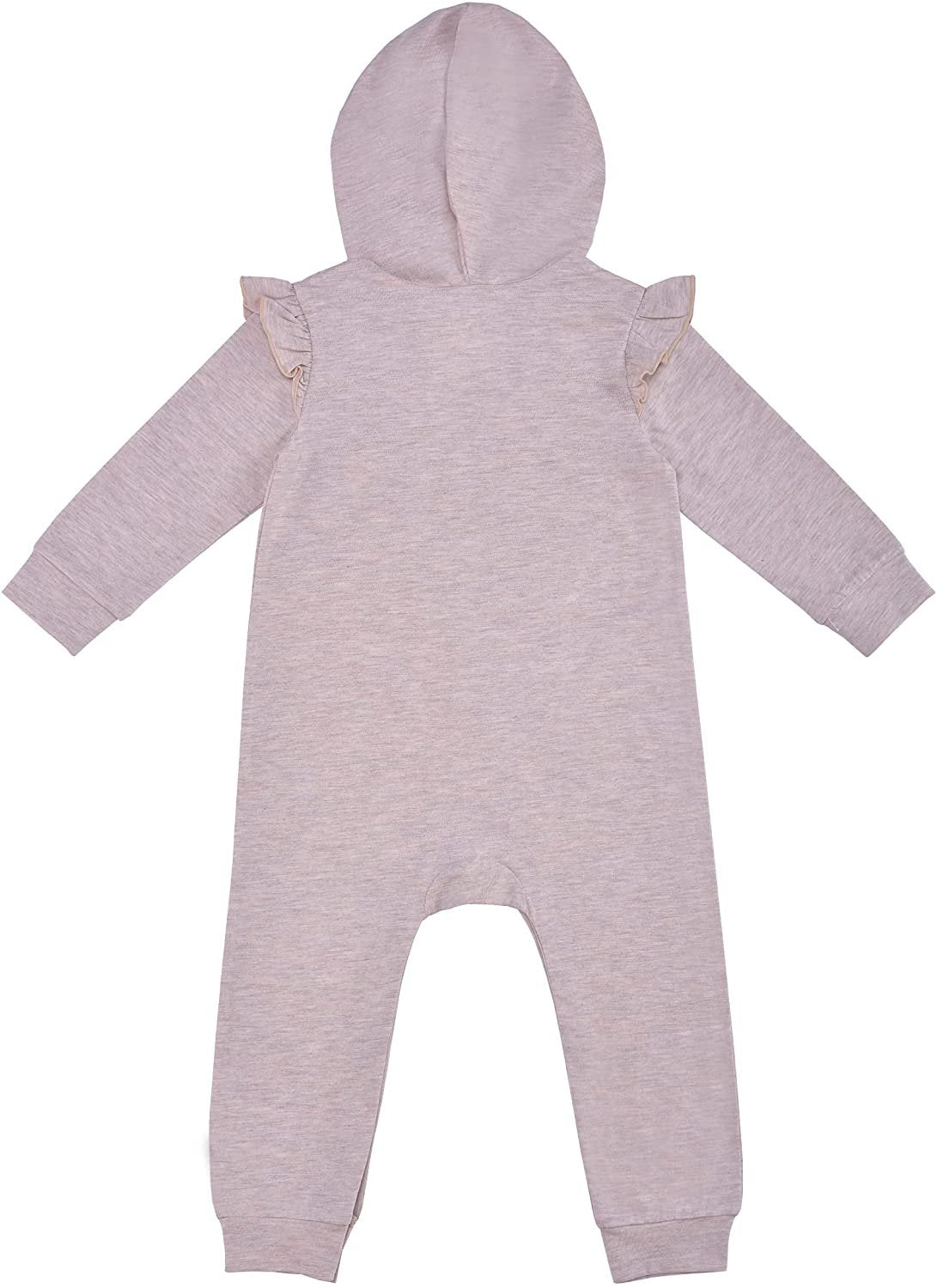 Disney Princess Ariel, Cinderella or Belle Girls’ Hooded Long Sleeve Romper for Newborn and Infant – Blue or Purple