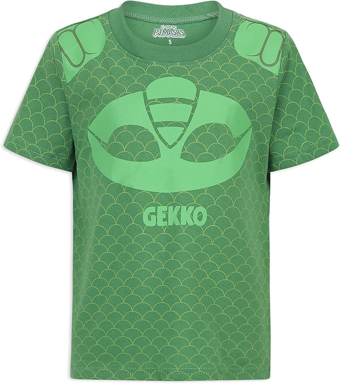 PJ Masks Catboy or Gekko Boys’ T-Shirt and Jogger Set for Toddler and Little Kids – Blue/Navy or Green/Black