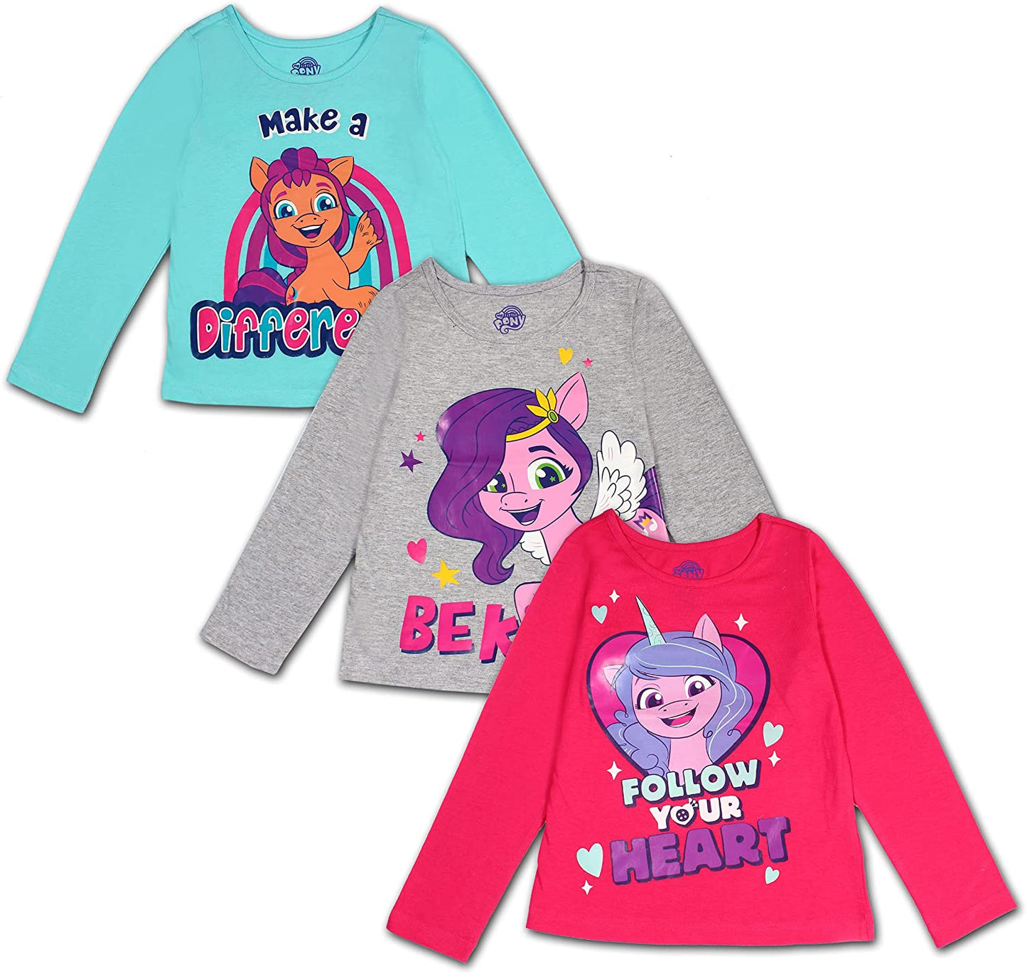 My Little Pony Girl's 3-Pack Long Sleeve Graphic Tee Shirt
