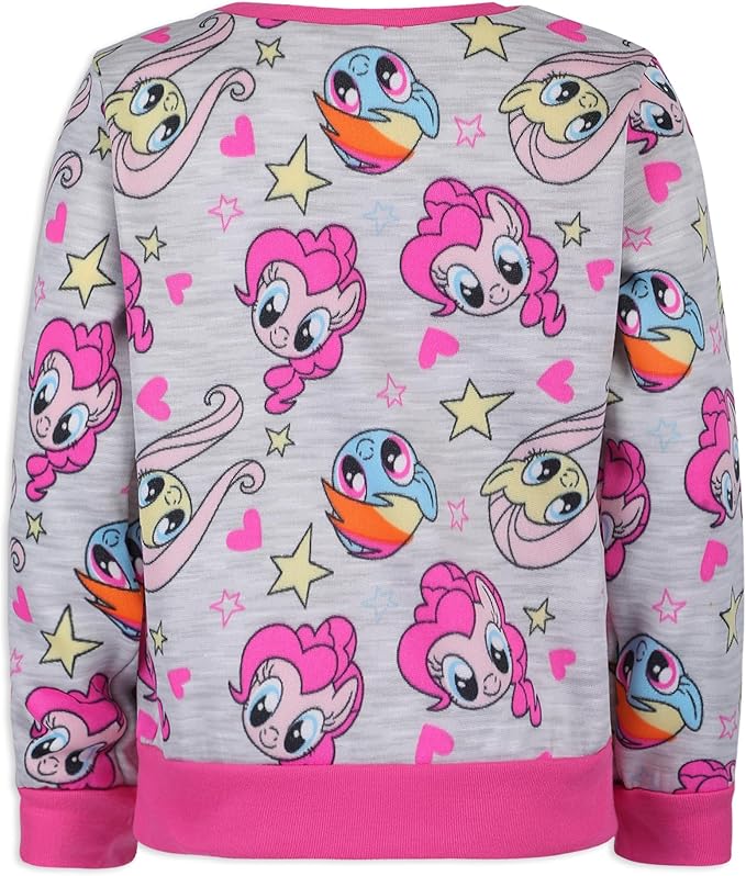 My Little Pony Girls’ Sweatshirt and Jogger Set for Little and Big Kids - Pink/Grey