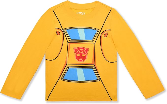 Hasbro Transformers Boys’ Long Sleeve Shirt and Jogger Pants Set for Little Kids - Red/Navy/Yellow/Grey