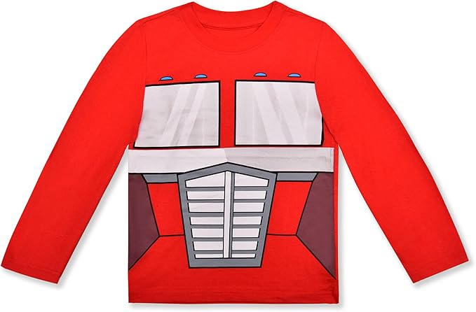 Hasbro Transformers Boys’ Long Sleeve Shirt and Jogger Pants Set for Little Kids - Red/Navy/Yellow/Grey