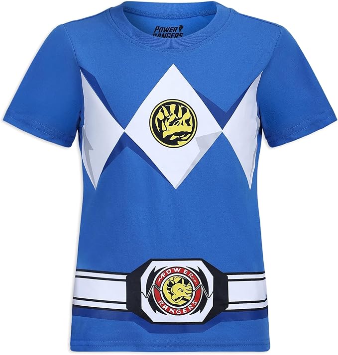 Hasbro Power Rangers Boys Short Sleeve Shirt and Joggers Set for Little Kids – Black/Red or Blue/Navy