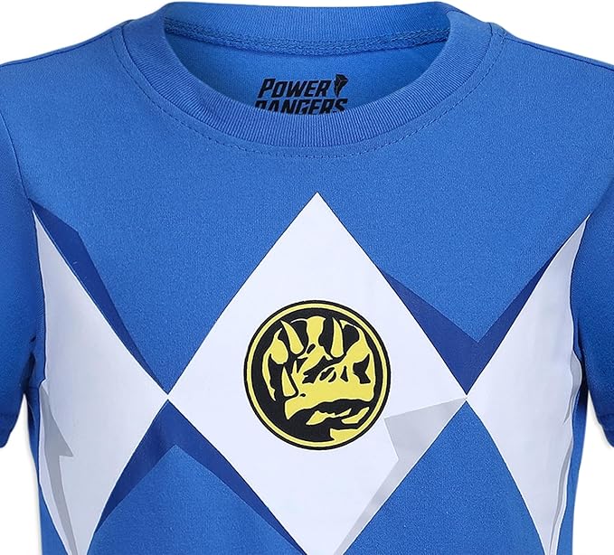 Hasbro Power Rangers Boys Short Sleeve Shirt and Joggers Set for Little Kids – Black/Red or Blue/Navy