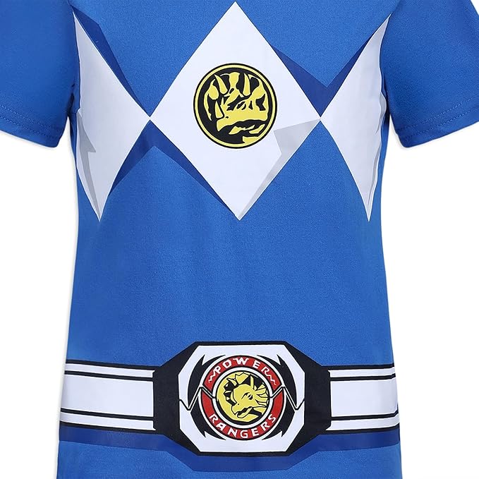 Hasbro Power Rangers Boys Short Sleeve Shirt and Joggers Set for Little Kids – Black/Red or Blue/Navy