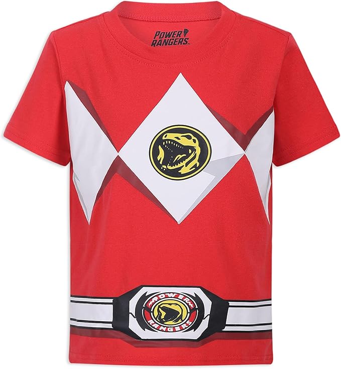 Hasbro Power Rangers Boys Short Sleeve Shirt and Joggers Set for Little Kids – Black/Red or Blue/Navy