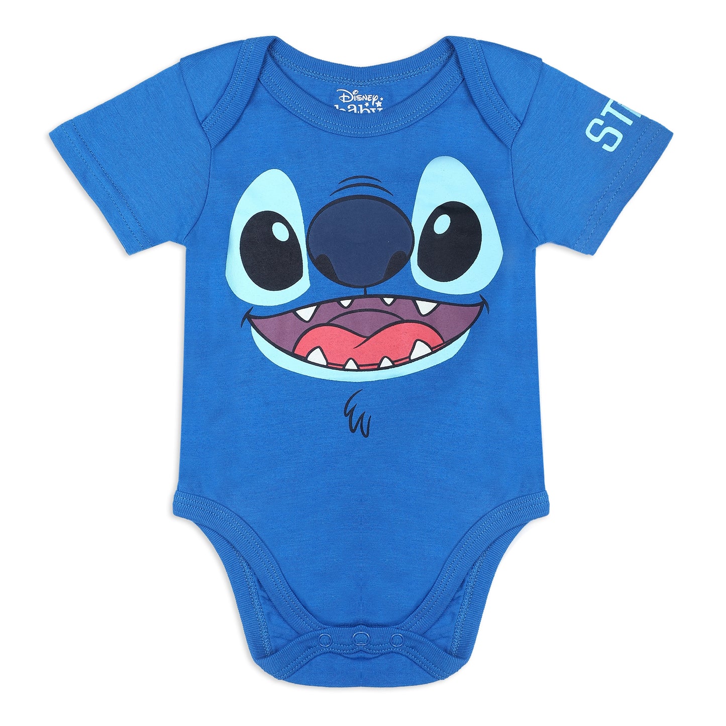 Disney Lilo & Stitch Boys’ Short Sleeve Bodysuit and Jogger for Newborn and Infant – Blue/Navy