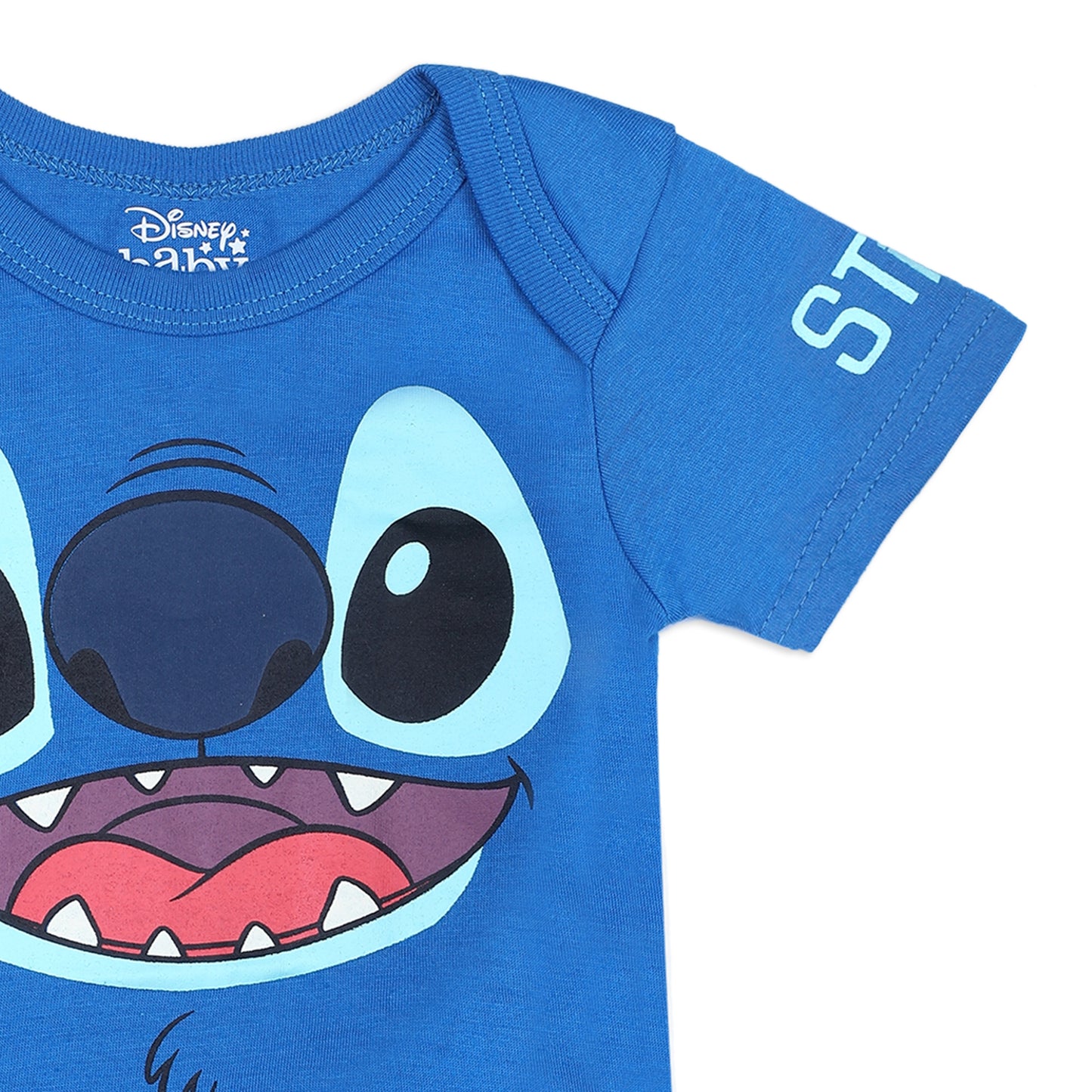 Disney Lilo & Stitch Boys’ Short Sleeve Bodysuit and Jogger for Newborn and Infant – Blue/Navy