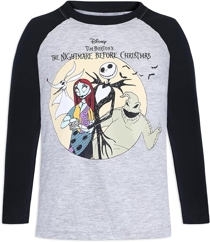 Disney’s Nightmare Before Christmas 2 Pack Long Sleeves Raglan Tee Shirt Set for Boys
