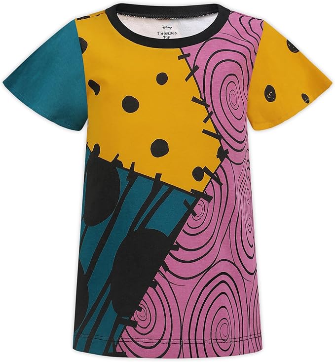 Disney Nightmare Before Christmas Girls’ T-Shirt 3 Pack for Toddler and Big Kids – Black/Lilac/Multicolor