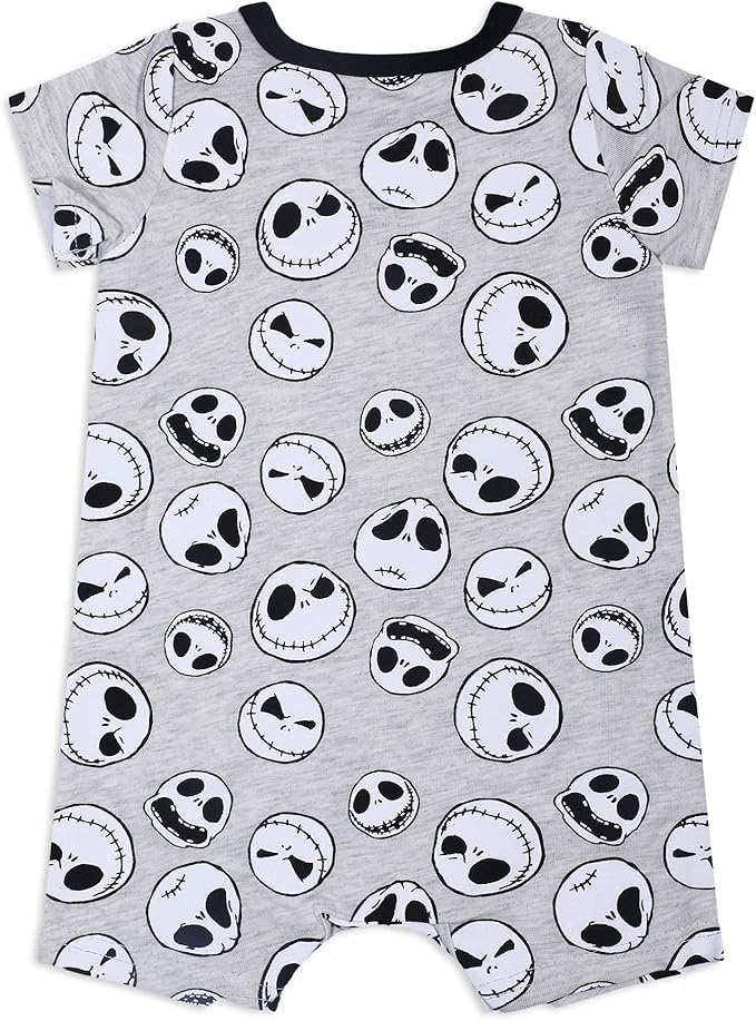 Disney Nightmare Before Christmas Boys’ Coverall Bodysuit and Short Sleeve Bodysuit for Newborn and Infant – Grey