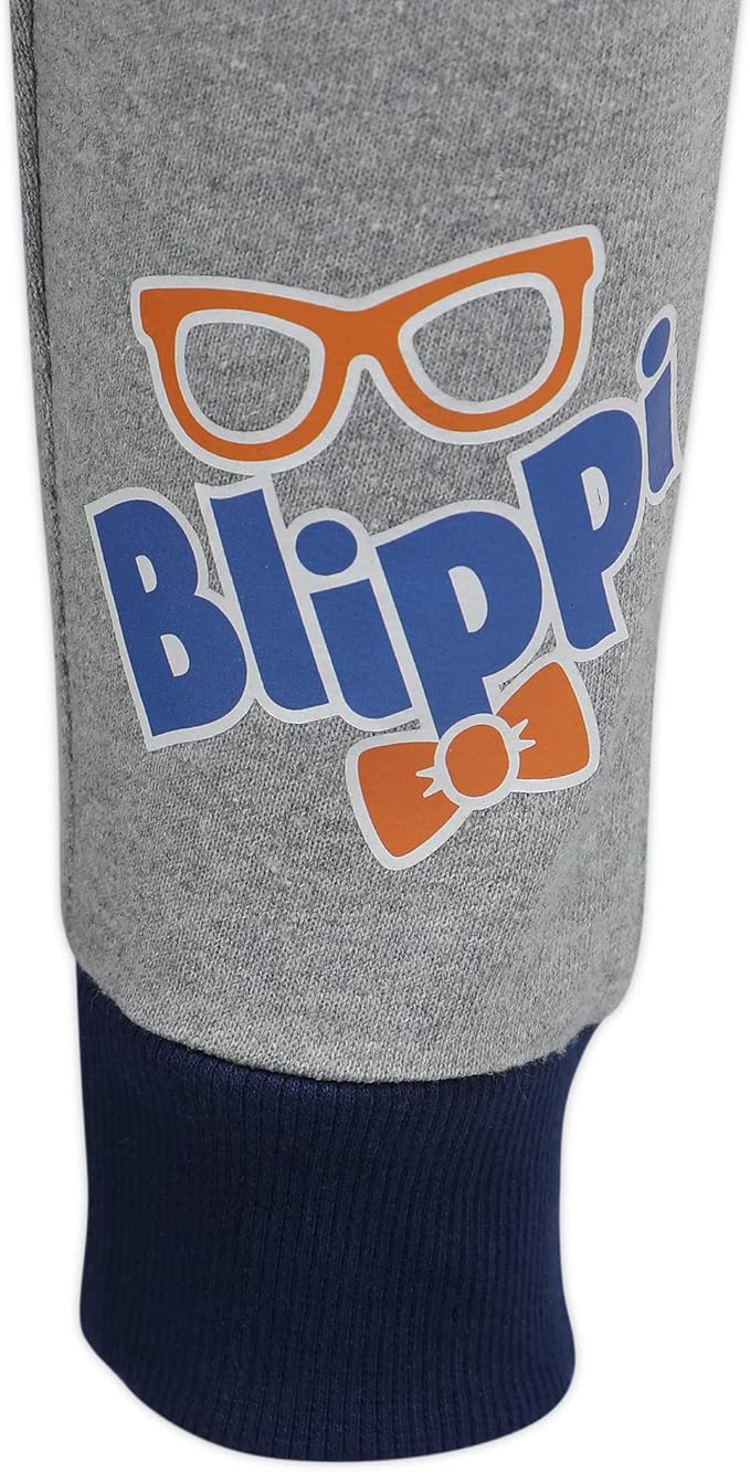 Blippi Boys’ T-Shirt and Jogger Pant Set for Little Kids – Navy/Grey