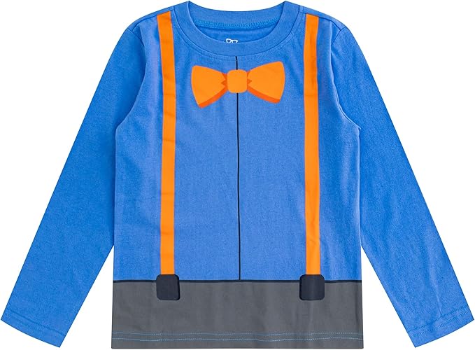 Blippi Boys Long Sleeve T-Shirt and Jogger with Drawstring Set for Little Kids – Blue/Black