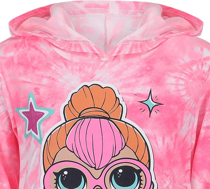 L.O.L. Surprise! Girls Tie Dye Hooded Sweatshirt and Jogger Pants Set