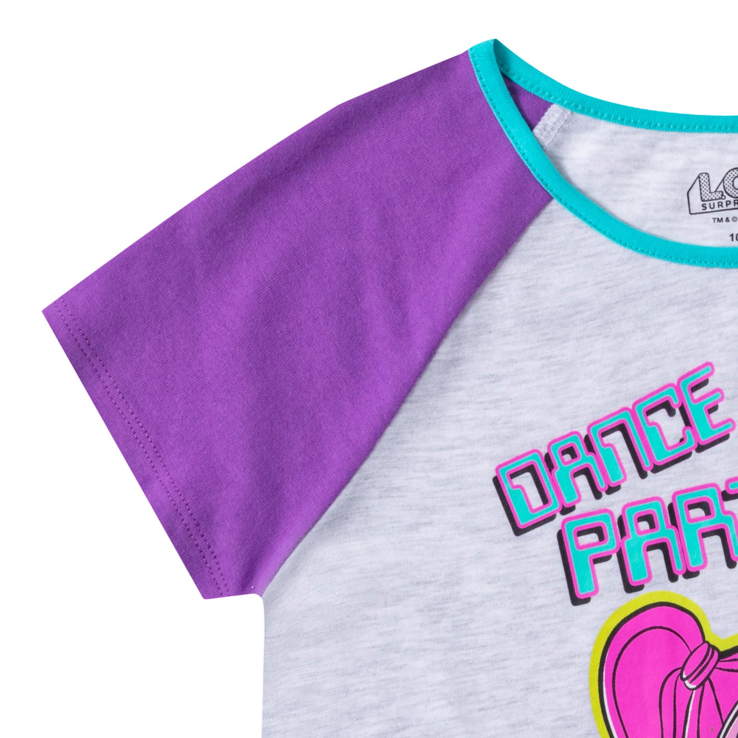 L.O.L. Surprise! Dolls Girls’ T- Shirt and Shorts Set for Little and Big Kids – Purple/Grey